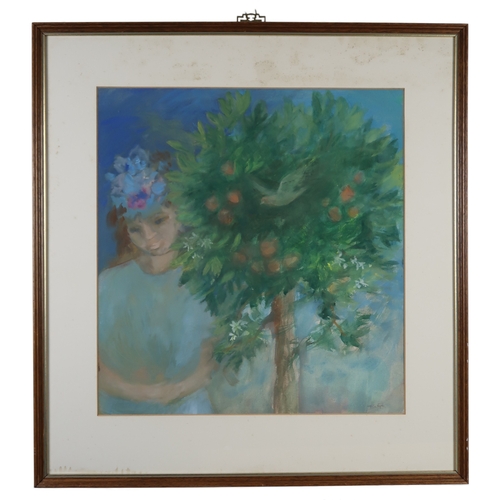 267 - JANE FYFE (SCOTTISH 1914-2011) THE ORANGE TREE Watercolour, signed lower right, 57 x 53cm  Title ins... 