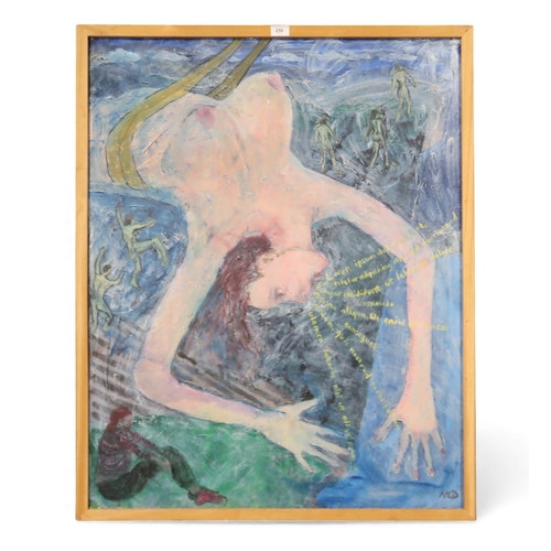 250 - MIRIAM DRYSALE (SCOTTISH CONTEMPORARY) DREAM WALKING  Oil on canvas, signed lower right, 99 x 79cm T... 