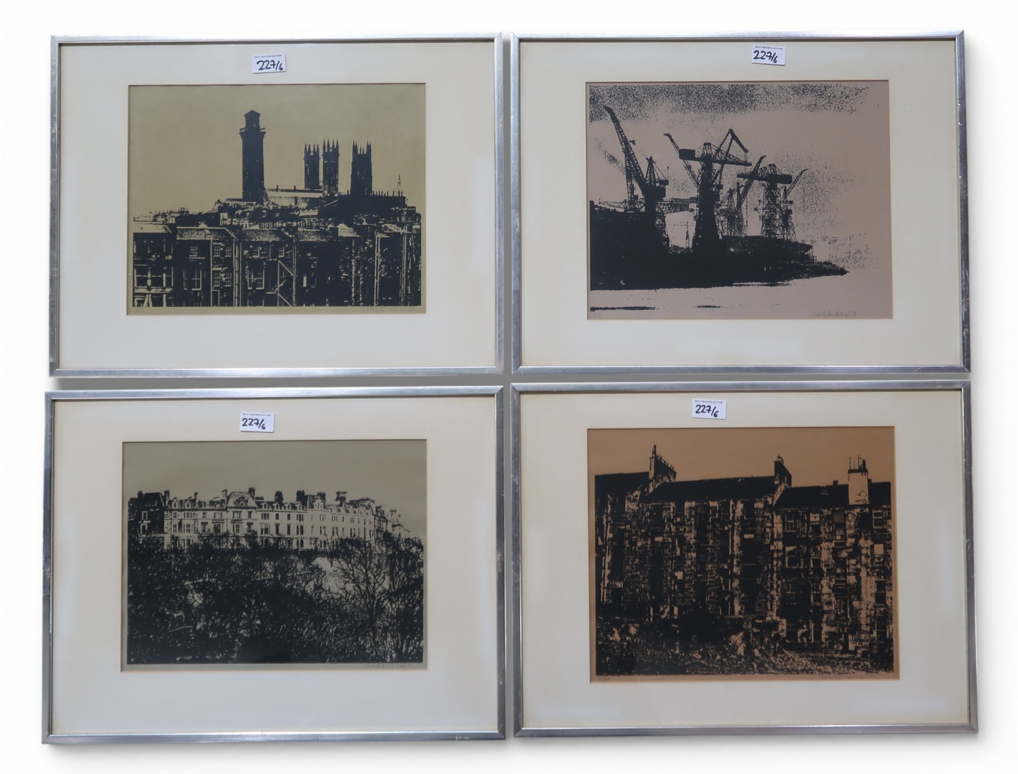 A COLLECTION OF SIGNED PRINTS WITH GLASGOW VIEWS (6)