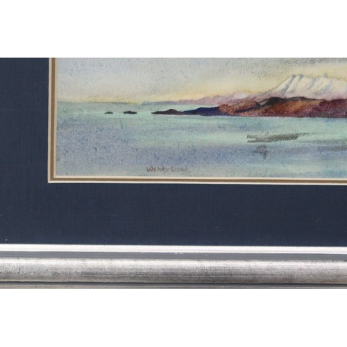 229 - WENDY WOOD (ENGLISH 1892-1981) ISLE SKYLINE Watercolour, signed lower left, 20 x 28cm Together with ... 