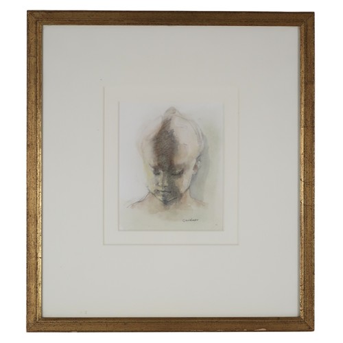 231 -  ALEXANDRA GARDNER (SCOTTISH CONTEMPORARY) HEAD OF A CHILD Watercolour and pencil, signed lower righ... 