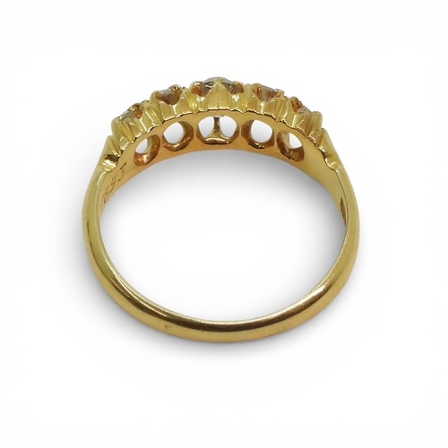 2702 - A VICTORIAN DIAMOND RINGthe mount in 18ct yellow gold with partial Chester hallmarks (date letter mi... 