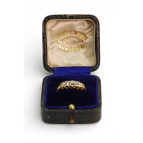 2702 - A VICTORIAN DIAMOND RINGthe mount in 18ct yellow gold with partial Chester hallmarks (date letter mi... 