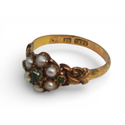 2707 - THREE VICTORIAN RINGSan 1863 sapphire and diamond five stone ring, size M, weight 2.4gms, size M, a ... 