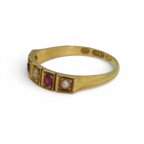 2707 - THREE VICTORIAN RINGSan 1863 sapphire and diamond five stone ring, size M, weight 2.4gms, size M, a ... 