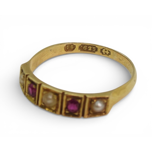 2707 - THREE VICTORIAN RINGSan 1863 sapphire and diamond five stone ring, size M, weight 2.4gms, size M, a ... 