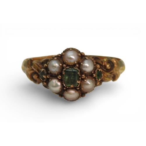 2707 - THREE VICTORIAN RINGSan 1863 sapphire and diamond five stone ring, size M, weight 2.4gms, size M, a ... 