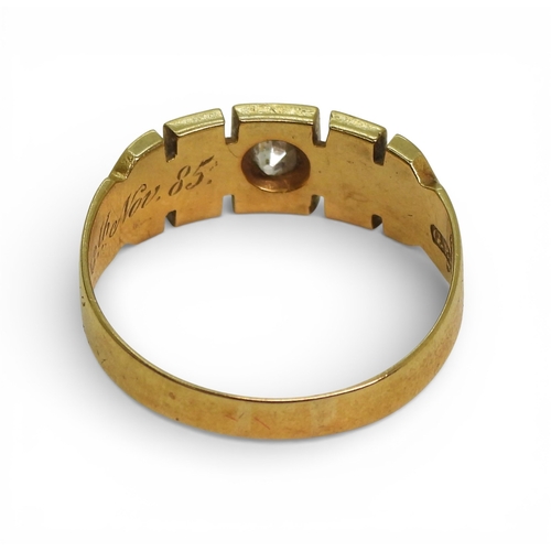 2708 - THREE ANTIQUE RINGSan 18ct gold diamond and pearl ring, hallmarked Birmingham 1885, size approx O1/2... 