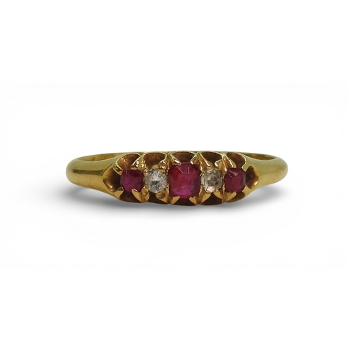 2708 - THREE ANTIQUE RINGSan 18ct gold diamond and pearl ring, hallmarked Birmingham 1885, size approx O1/2... 