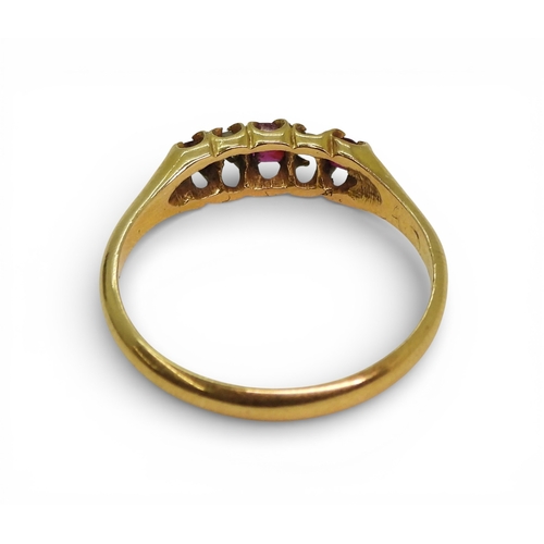2708 - THREE ANTIQUE RINGSan 18ct gold diamond and pearl ring, hallmarked Birmingham 1885, size approx O1/2... 
