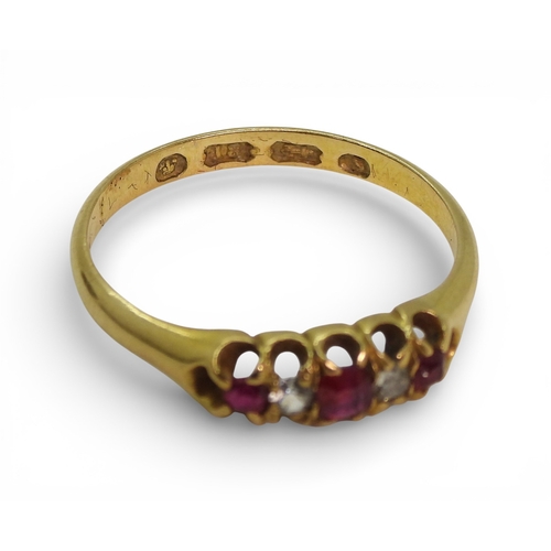 2708 - THREE ANTIQUE RINGSan 18ct gold diamond and pearl ring, hallmarked Birmingham 1885, size approx O1/2... 
