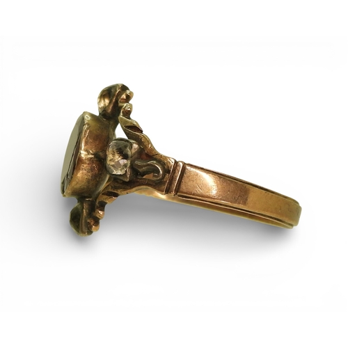 2708 - THREE ANTIQUE RINGSan 18ct gold diamond and pearl ring, hallmarked Birmingham 1885, size approx O1/2... 