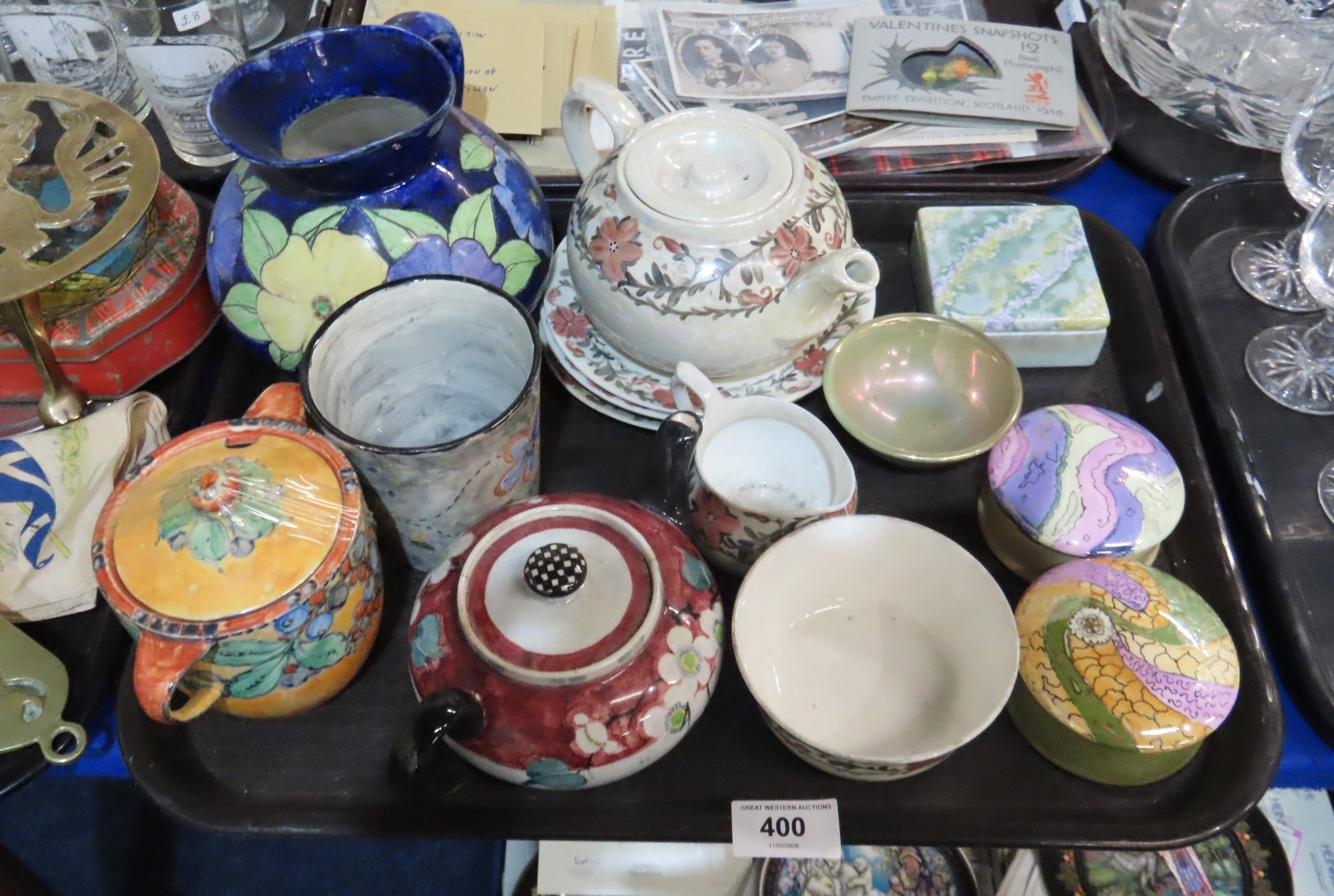 A collection of hand painted lady artist ceramics including Mak Merry ...