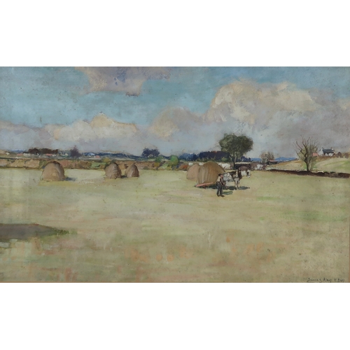 JAMES KAY RSA RSW (SCOTTISH 1858-1942)HAYMAKING NEAR HELENSBURGHOil ...