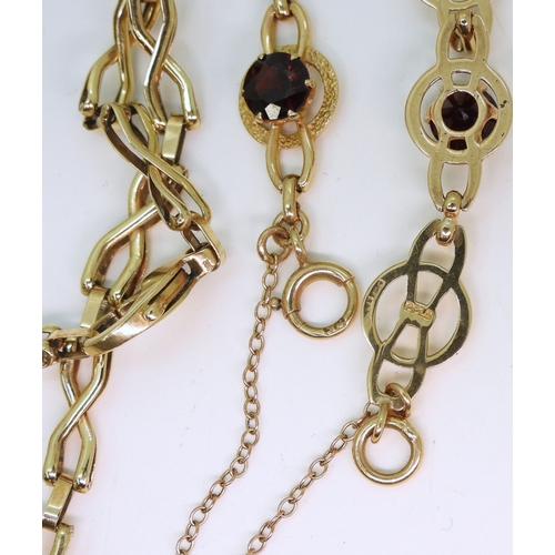 2744 - TWO 9CT GOLD BRACELETSMade in 1971 by Payton, Pepper & Sons Ltd, with Birmingham hallmarks and s... 