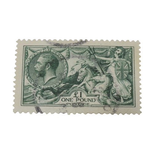 7051 - Great Britain George V 1913 £1 Green SG 403 a fine used copy well centred Cat £1400