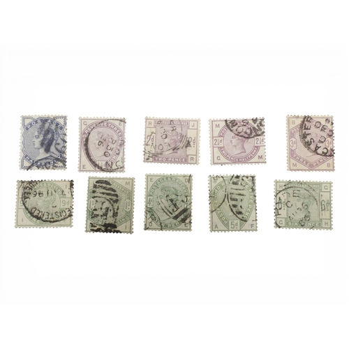 7056 - Great Britain 1883-4 set 1/2d to 1/- again fine used and of good colour, and with mainly CDS cancels... 