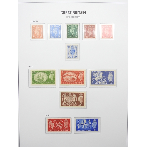 7059 - Great Britain Collection of Unmounted Mint George VI and Pre Decimal Elizabeth II on David sheets in... 