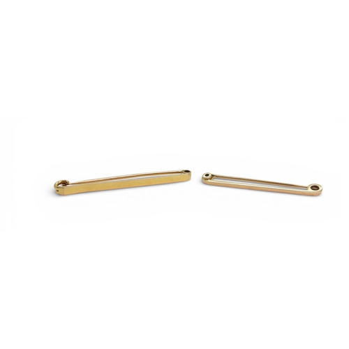 713 - Two 15ct gold bar brooches, weight 5.4gms