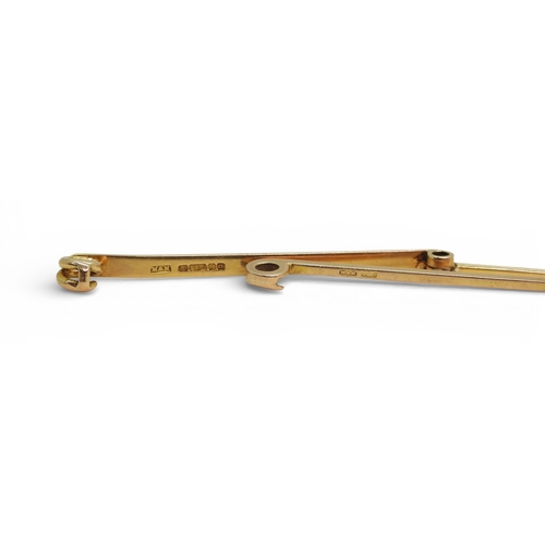 713 - Two 15ct gold bar brooches, weight 5.4gms