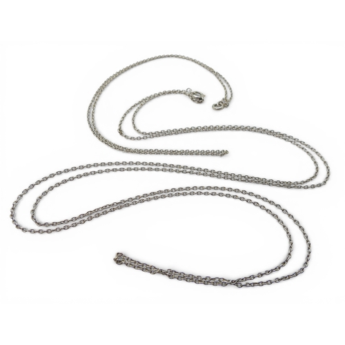 714 - Two hard bright white metal trace chains lengths 36cm and 84cm, weight combined 10.5gms