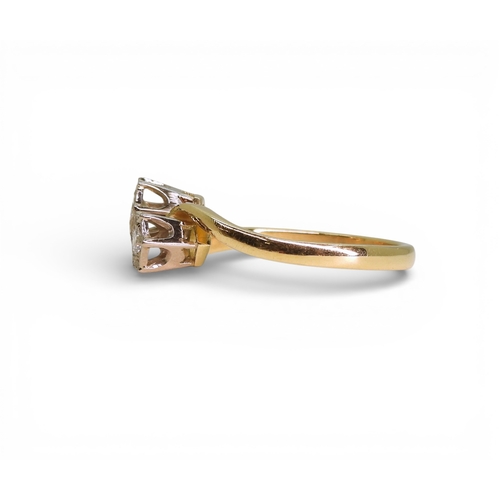 780 - An 18ct gold twin illusion set diamond ring, size O1/2, weight 3.1gms