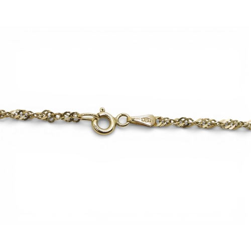 785 - A 9ct gold rope chain, length 46cm, together with a pair of 9ct garnet earrings, weight combined 3.3... 