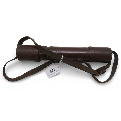 528 - A two-draw brass Comet&nbsp;telescope by Newbold & Bulford of London, retailed by Garat Optician... 