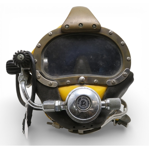 540 - A Kirby Morgan SuperLite 17 commercial diver's helmet, in yellow, fitted with a Super Flow regulator... 