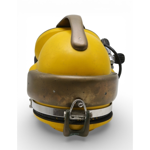 540 - A Kirby Morgan SuperLite 17 commercial diver's helmet, in yellow, fitted with a Super Flow regulator... 