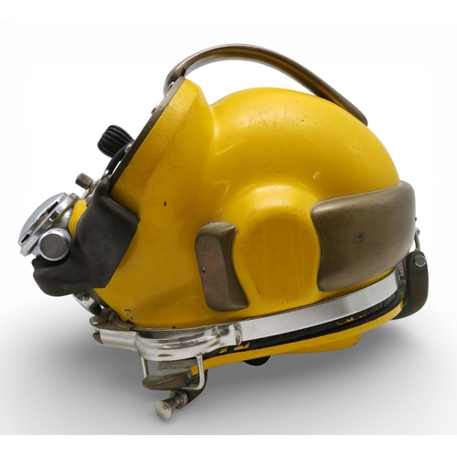 540 - A Kirby Morgan SuperLite 17 commercial diver's helmet, in yellow, fitted with a Super Flow regulator... 