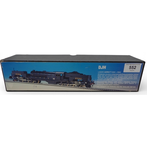 552 - DJH OO Gauge Whitemetal Kit Of An L.N.E.R. GARRATT 2-8-0 + 0-8-2 LOCOMOTIVE, No.K40, unbuilt, boxed,... 
