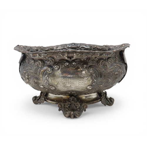 2449 - A LATE-VICTORIAN SILVER BOWLby Horace Woodward & Co, London 1892, of shaped oval form, with all-... 