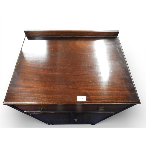 18 - A lot comprising an early 20th bedroom tall boy with single drawer over pair of cabinet doors concea... 