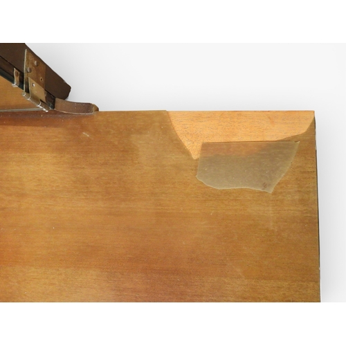 46 - A mid 20th century teak lacquer veneered three piece bedroom suite consisting chest of six drawers o... 