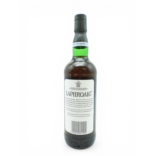 9000 - LAPHROAIG - 30 Year Old Islay Single Malt in presentation box. Bottle bearing a signature dated 18/0... 