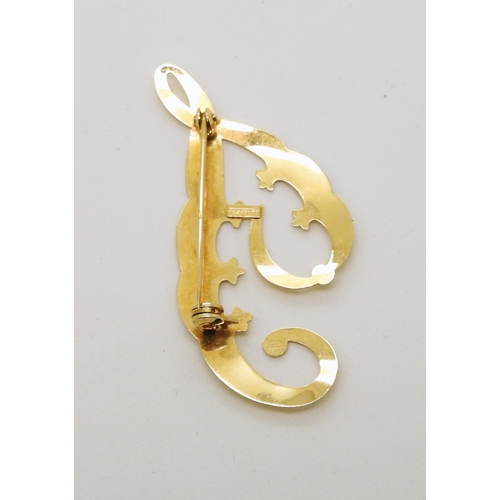 729 - An 18ct gold 'J' brooch, weight 2.3gms...