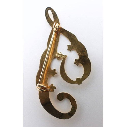 729 - An 18ct gold 'J' brooch, weight 2.3gms...