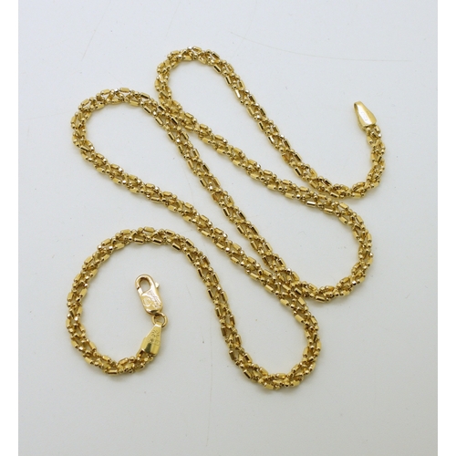 730 - An 18ct gold Italian made fancy chain, length 45cm, weight 10.2gms...