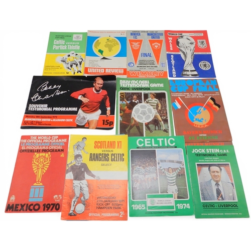 9014 - An early Alex Ferguson autograph; and a collection of 1960s and 70s-era football programmes, includi...