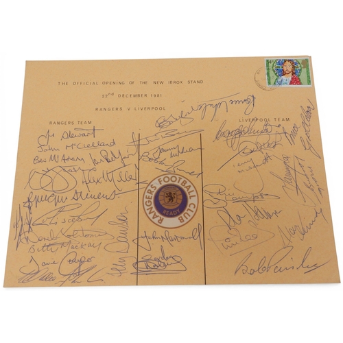 9022 - <strong>Glasgow Rangers F.C.<br /></strong>A postal cover commeorating the Official Opening of the N...
