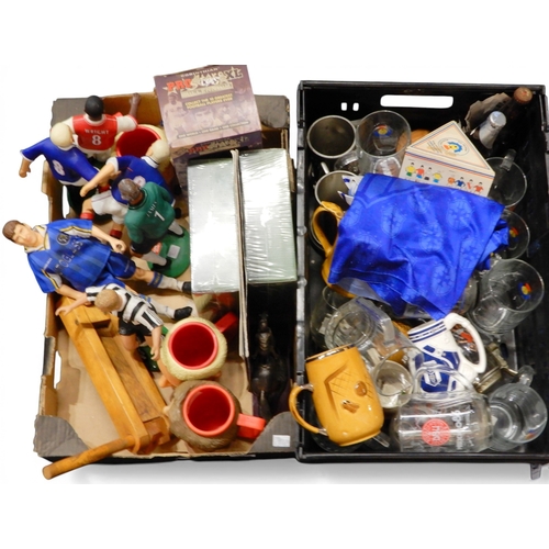 9025 - Miscellaneous football collectables, to include sealed bottles of Watney Mann 1966 World Cup Ale and...