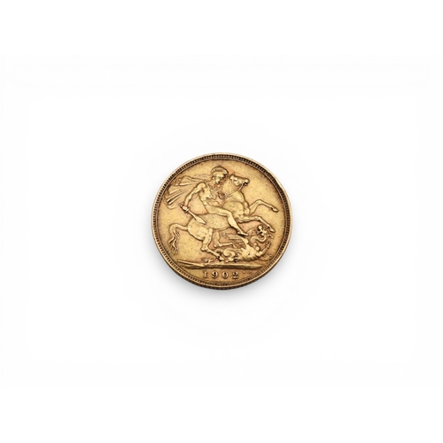 5001 - Edward VII (1901-1910) 1 Sovereign 1902 Obverse portrait of King Edward VII facing right legend arou... 