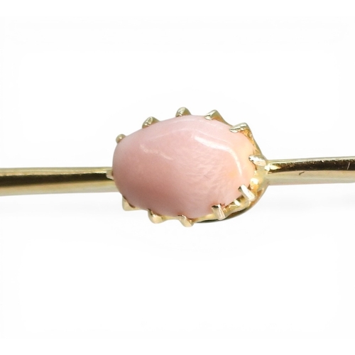 2735 - A CONCH PEARL BROOCHthe mount in bright&nbsp; &nbsp;yellow metal with a multi claw setting holding a... 