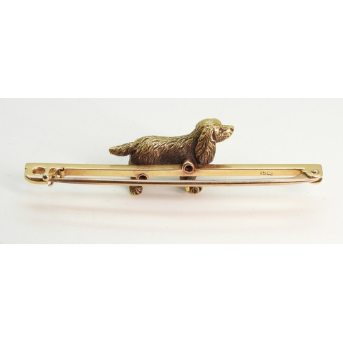 2745 - A SPANIEL BROOCHmade in 15ct gold, the dog, in full three dimensions is beautifully detailed. Length... 