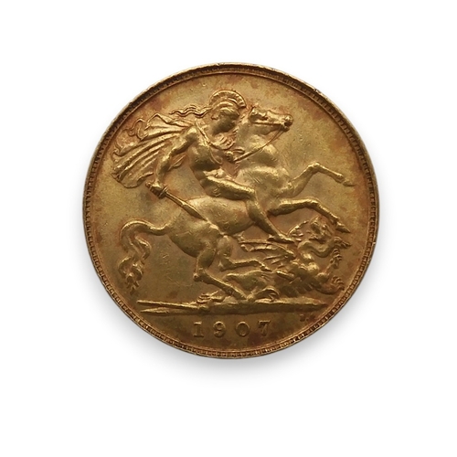 5007 - Edward VII (1901-1910) ½ Sovereign 1907ObversePortrait of King Edward VII facing right legend around... 