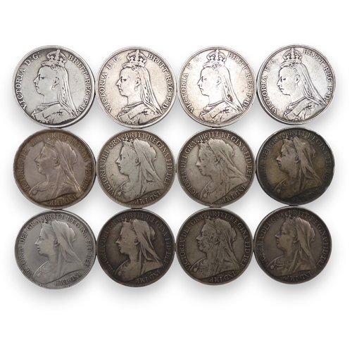 5016 - Victoria (1837-1901) Crowns 1889 27.65 grams, 1890 27.72 grams, 1891 27.87 grams, 1892 27.90 grams, ... 