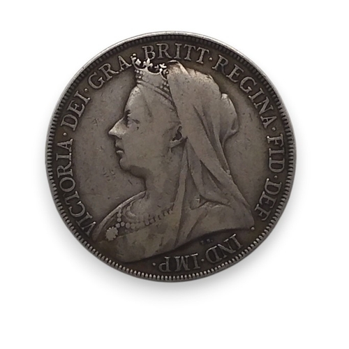 5022 - Victoria (1837-1901) Crown 1898 LXIIObverseCrowned and veiled bust ('Old Head') of Queen Victoria le... 