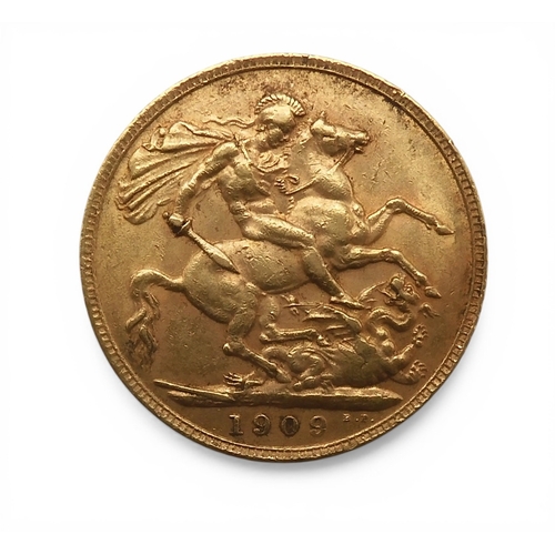 5033 - Edward VII (1901-1910) 1 Sovereign 1909Obverse portrait of King Edward VII facing right legend aroun... 
