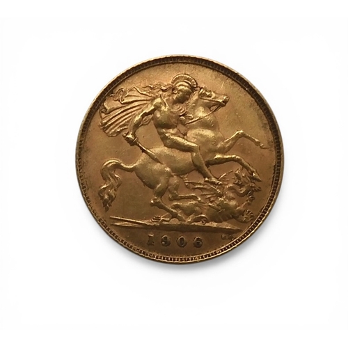 5036 - Edward VII (1901-1910) ½ Sovereign 1906ObversePortrait of King Edward VII facing right legend around... 